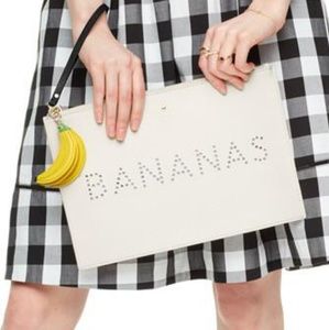 Kate Spade Filghts Of Fancy Bananas Pouch NWOT